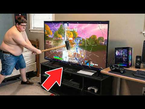 Kid Destroys Dads Tv Over Fortnite… (big Mistake!)