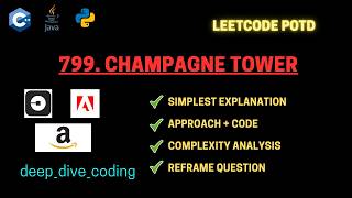 Champagne Tower | LeetCode 799 | DP | Matrix Problem | DSA