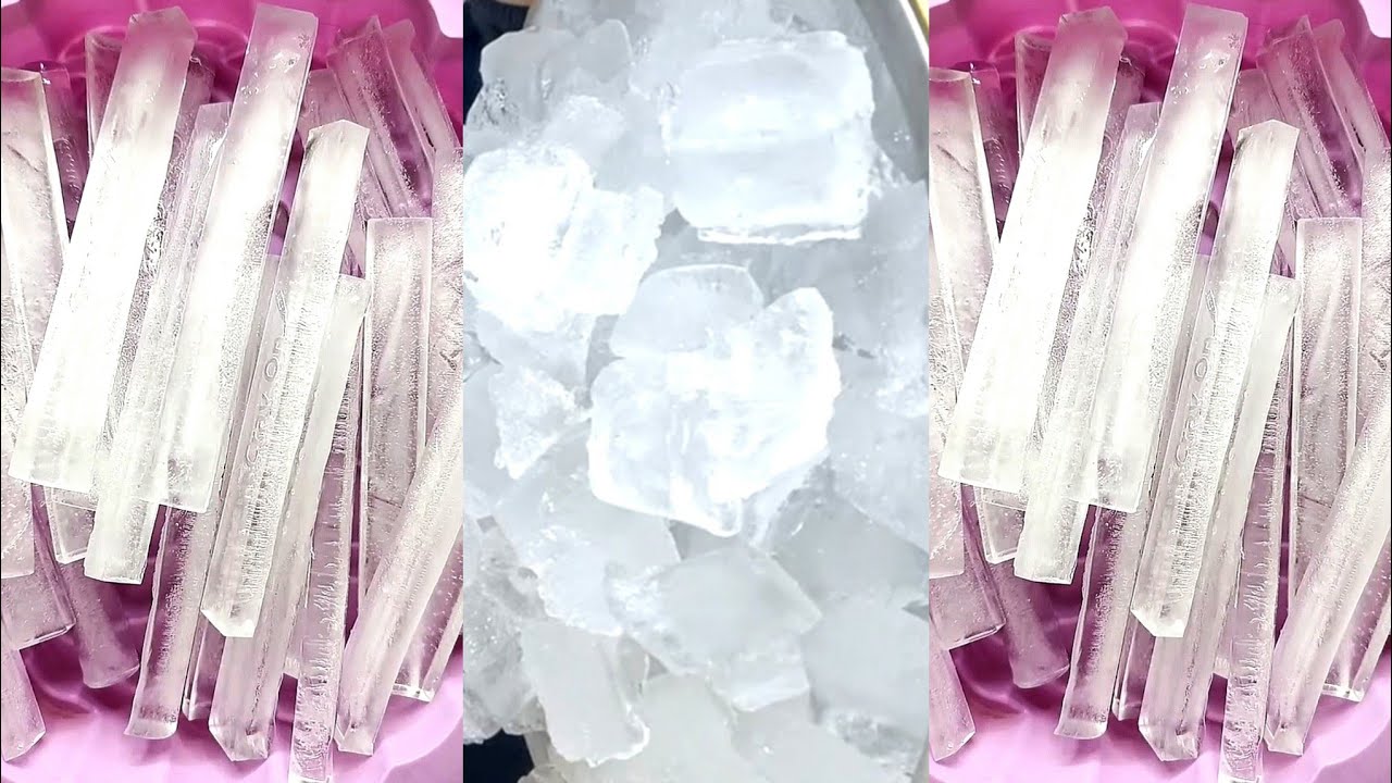 ASMR HARD ICE EATING MUKBANG / CLEAR ICE / THIN ICE 