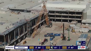 Crane falls at Las Vegas Convention Center during construction phase