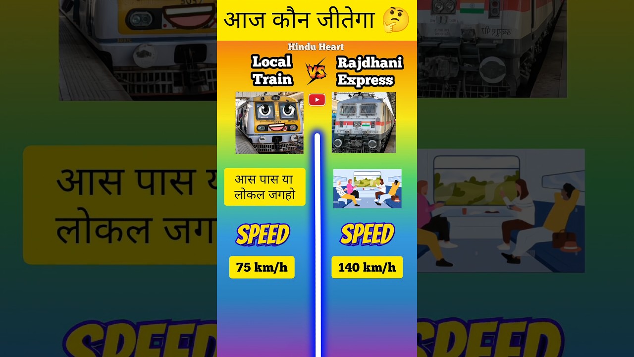 Local Train vs Rajdhani Express ⁉️ who win 