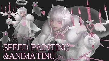 I made my character alive for my dream game! 👻🩷 | Speed painting & animating | Spine2D