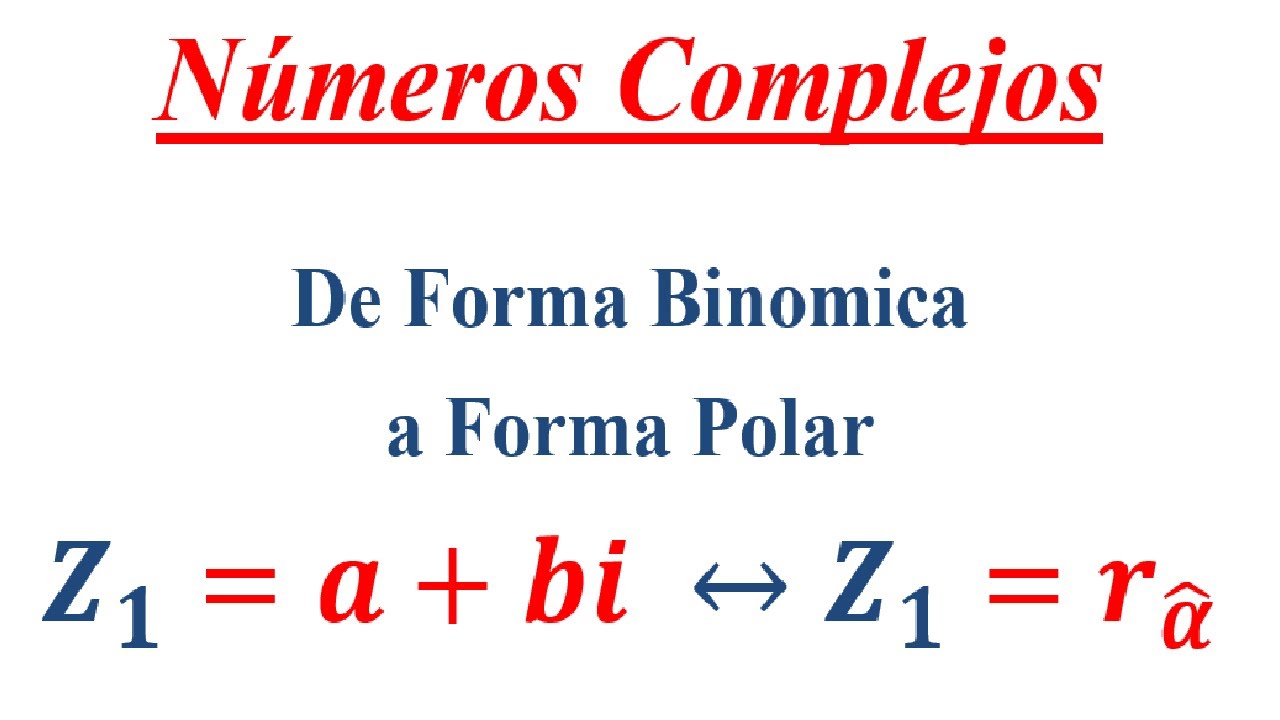 Números Complejos - De forma Binómica a forma Polar - YouTube