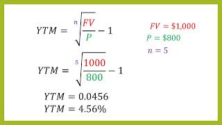 How to Calculate The Yield To Maturity of A Zero Coupon Bond