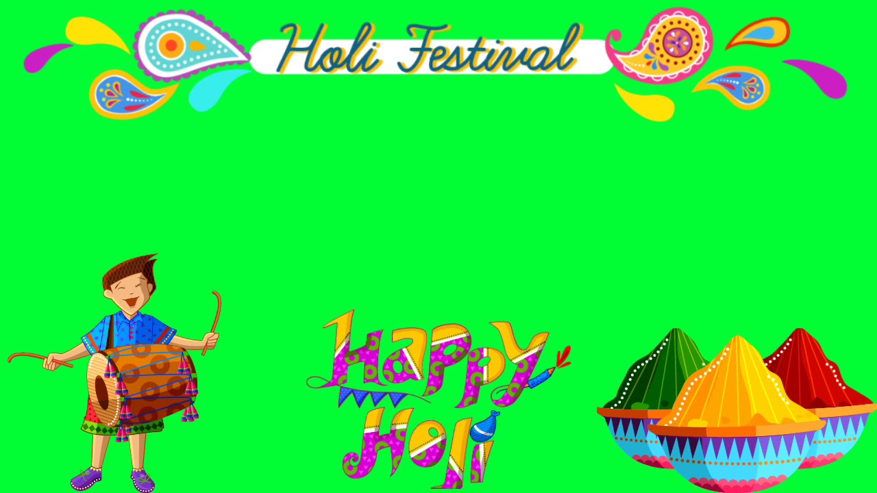 Happy holi wish / Green screen whatsapp status 1