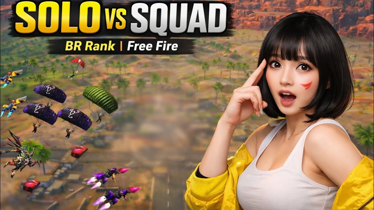SOLO vs SQUAD BR RANK || FULL GAMEPLAY ☠️🔥 - YouTube