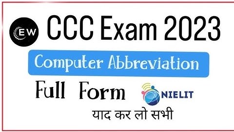 Boost Your CCC exam : Computer Abbreviation Full Form For CCC EXAM 2023 | #educationalvideo