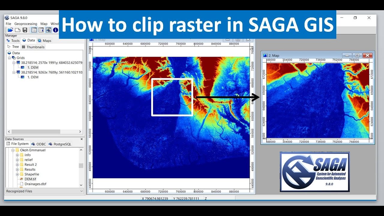 GIS Tutorial: How To Clip Raster In SAGA GIS - YouTube