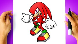 How to DRAW KNUCKLES THE ECHIDNA step by step