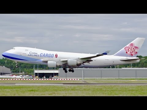 China Airlines Cargo Boeing 747's - Double Landing at Luxembourg Airport