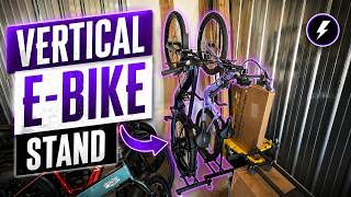 E-BIKE STORAGE SPACE SAVER! | This Space Saving Vertical Electric Bike Stand on Wheels is AWESOME!