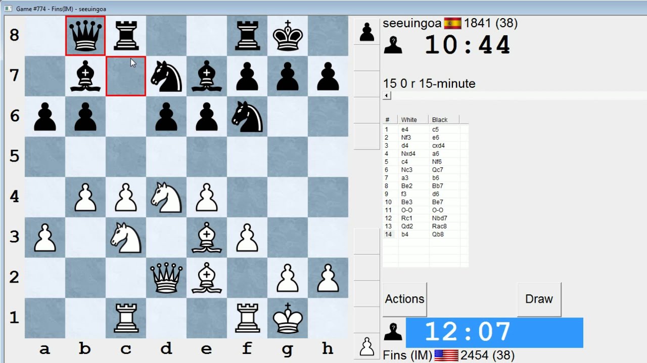 Стандартные шахматы № 186: Международный мастер Бартоломео против сеуингоа (Сицилийская защита)
