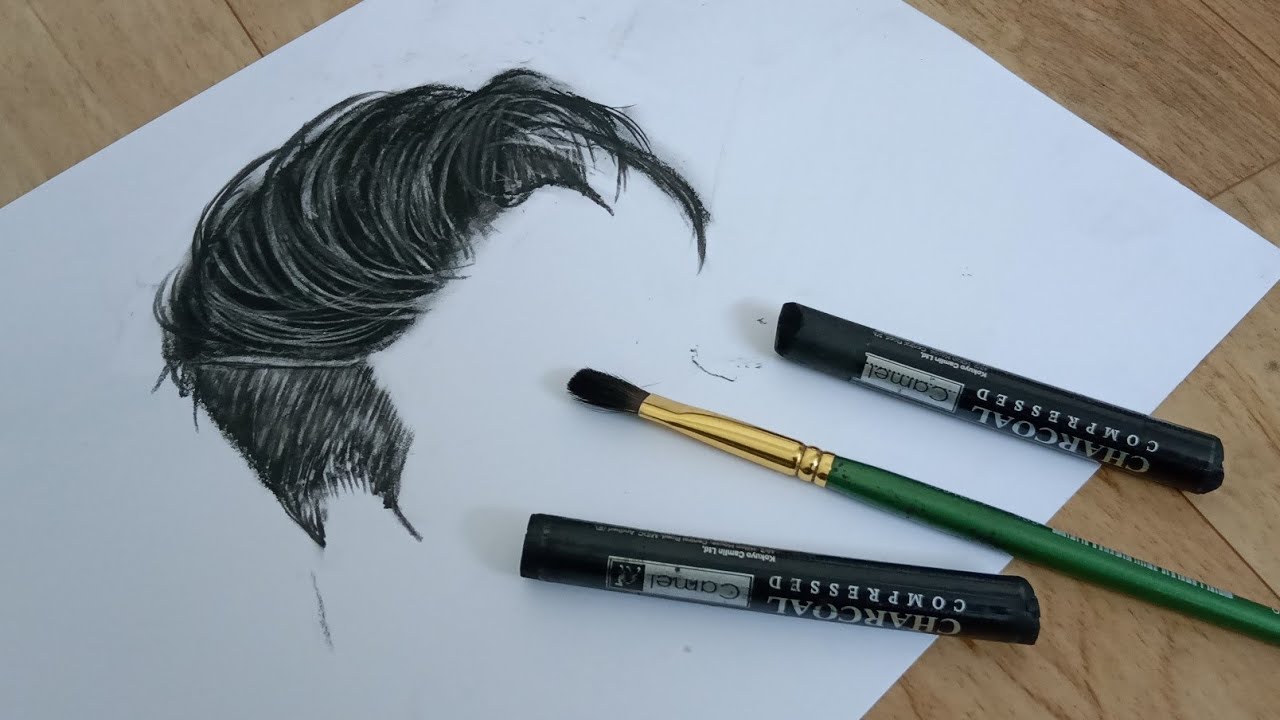 Compressed charcoal sticks for drawings