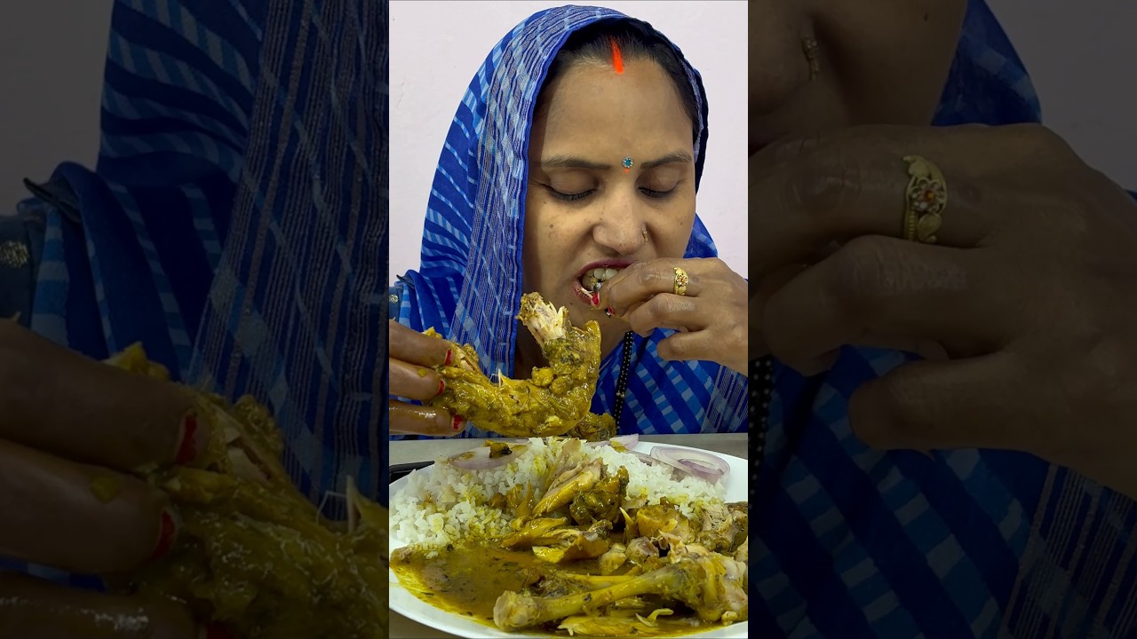 ⁣Best spicy homecocked chicken leg piece recipe #asmr