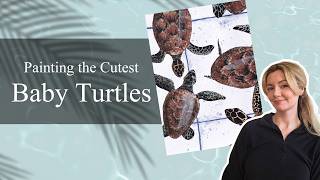 Painting Baby Turtles in Indonesia | Acrylic Timelapse