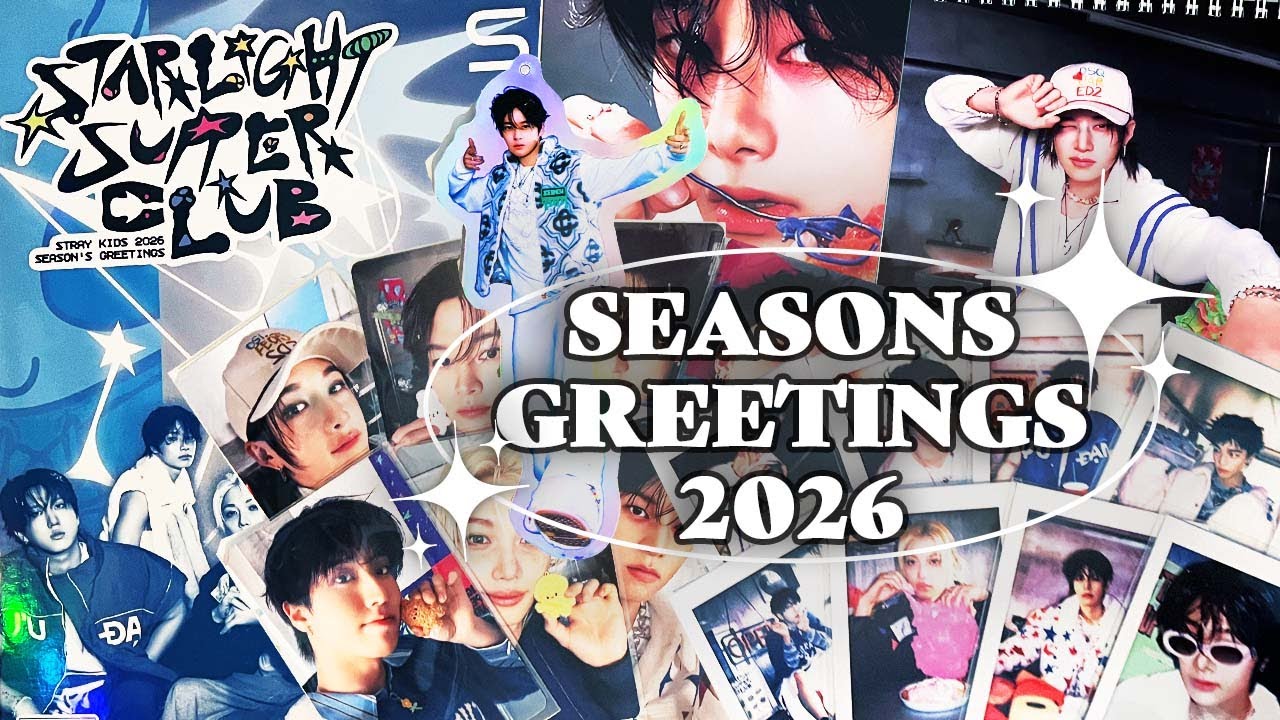 Сезонные поздравления 2026 | Клуб «Звездный ужин» | Распаковка Stray Kids | Musicplant POBS🌟