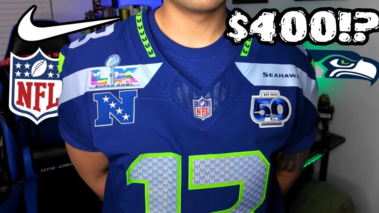 Футболка команды «Сиэтл Сихокс» на Суперкубок за 400 долларов (с нашивками) | Nike Vapor F.U.S.E....
