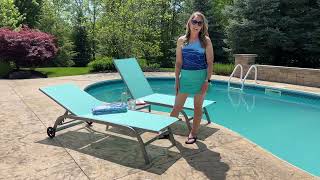 Domi Outdoor Living Chaise Lounge Review  - Turquoise Blue