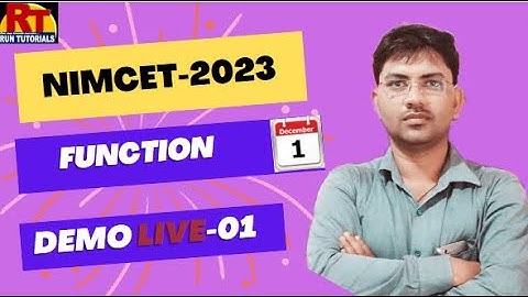Demo Live Class NIMCET 2023 Batch -  1st Dec - Run Tutorials Varanasi
