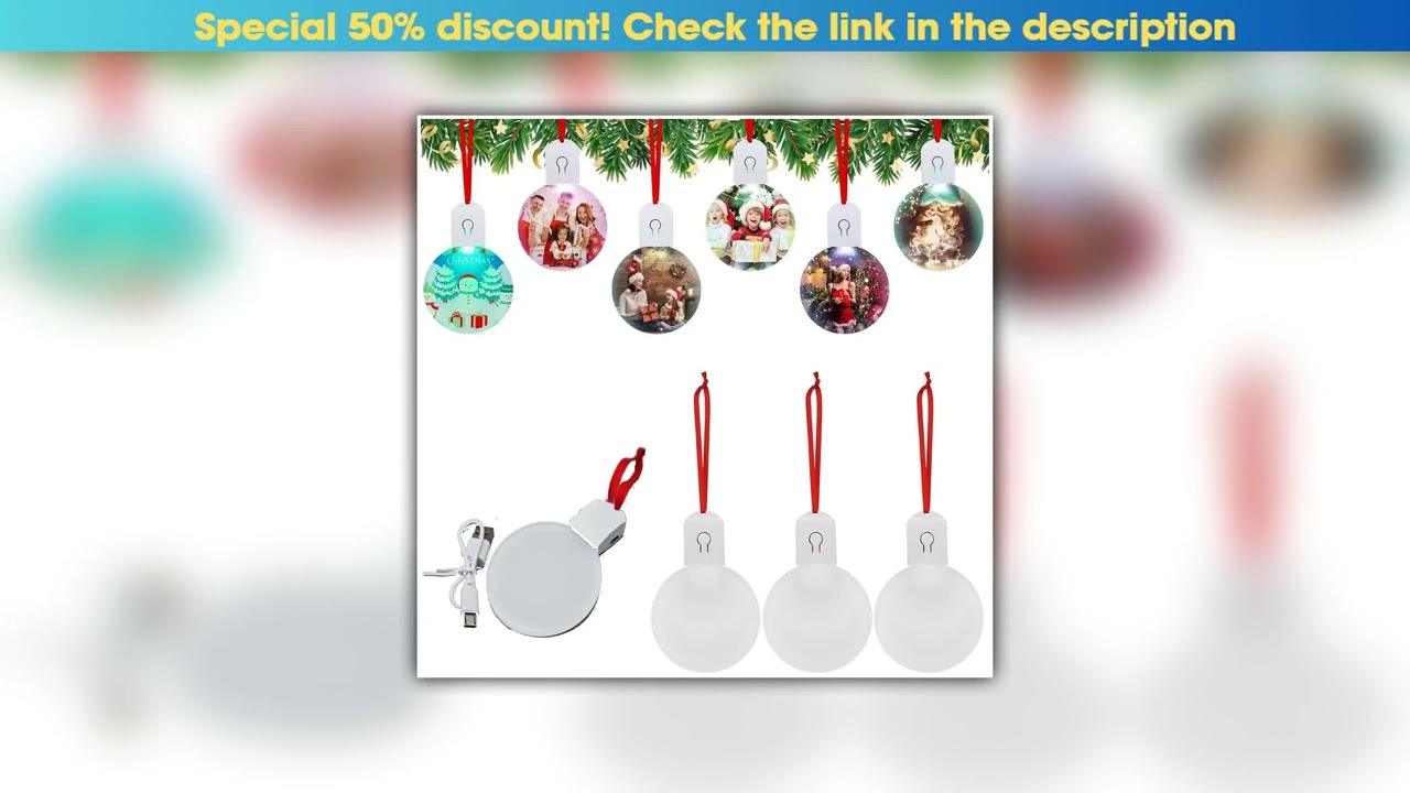 Best Seller 20 Pcs USB Charger Light up Sublimation Blank Ornament with Light Acrylic Blanks LED Or
