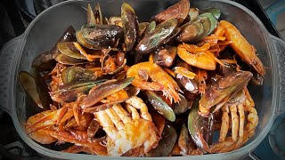 MIXED SEAFOOD SWEET AND SOUR WITH RIPE MANGO ANG MASARAP NA NILUTO KO MGA KABAYAN.. | SirBhoyet Melo