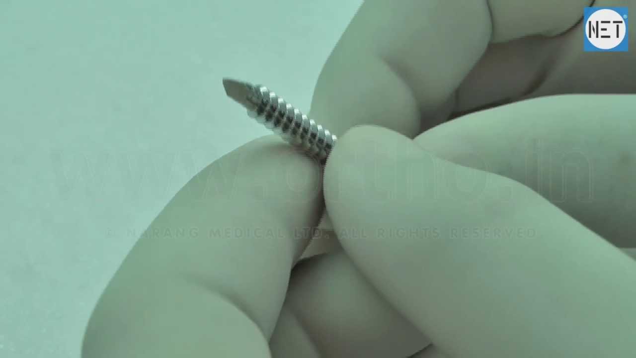 Malleolar Screw Ø 4.5mm, Stainless Steel. Item Code: 107.025 to 107.100