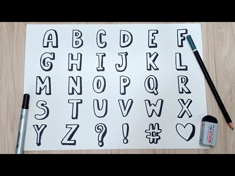 หัดวาดตัวอักษรภาษาอังกฤษ น่ารักๆ | How To Draw 3D Letters - Youtube