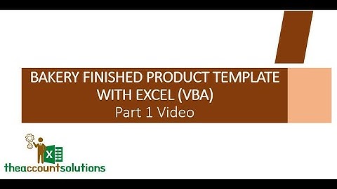 Managing Bakery Finished Products & Sales with Excel Template 1 (VBA) Part 1 Video