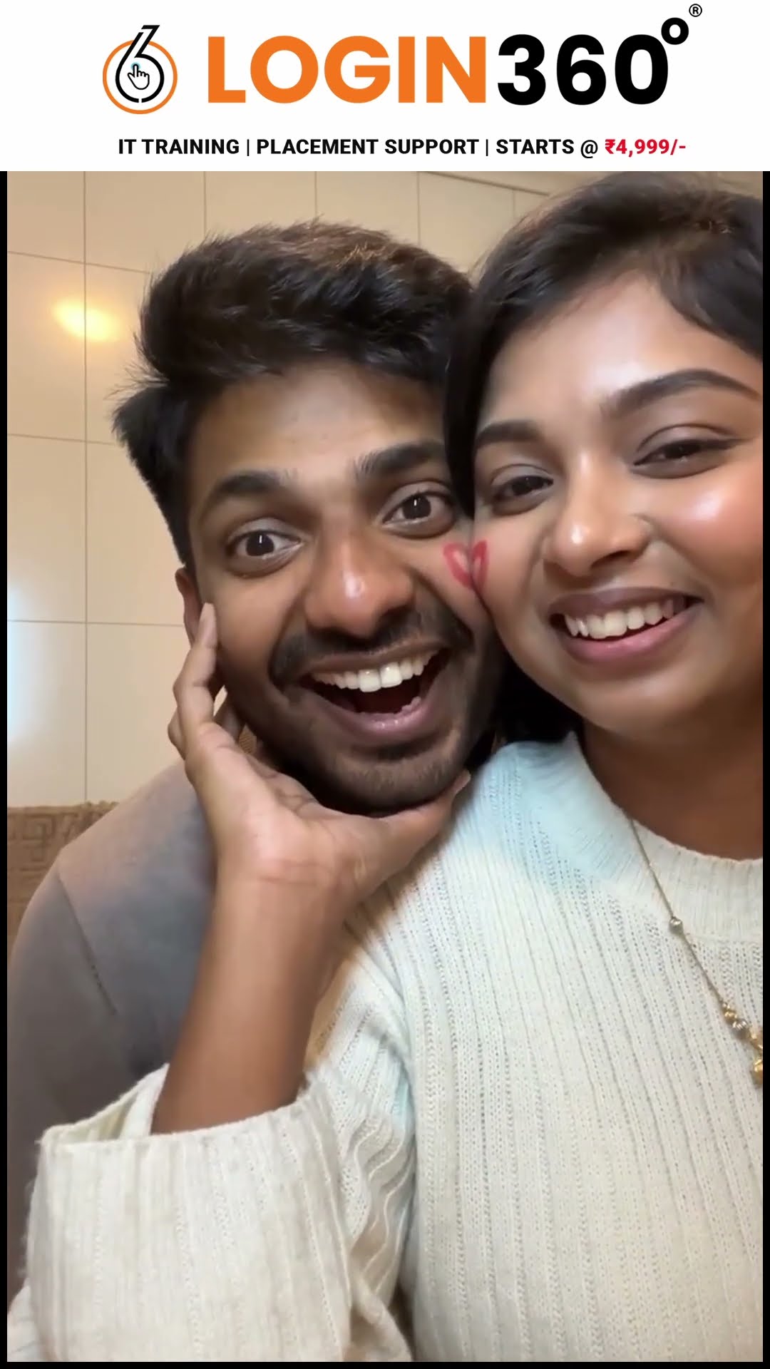2 கன்னம் ஒட்டினதும் நடந்த Cute Magic ?  Single பசங்களை பொறாமை பட வெச்ச Video