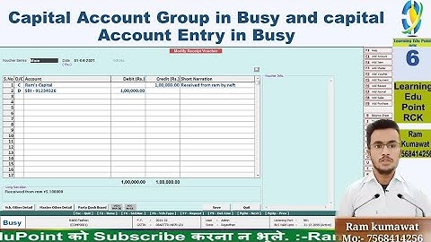 6  Capital Account Group in Busy and capital Account Entry in Busy