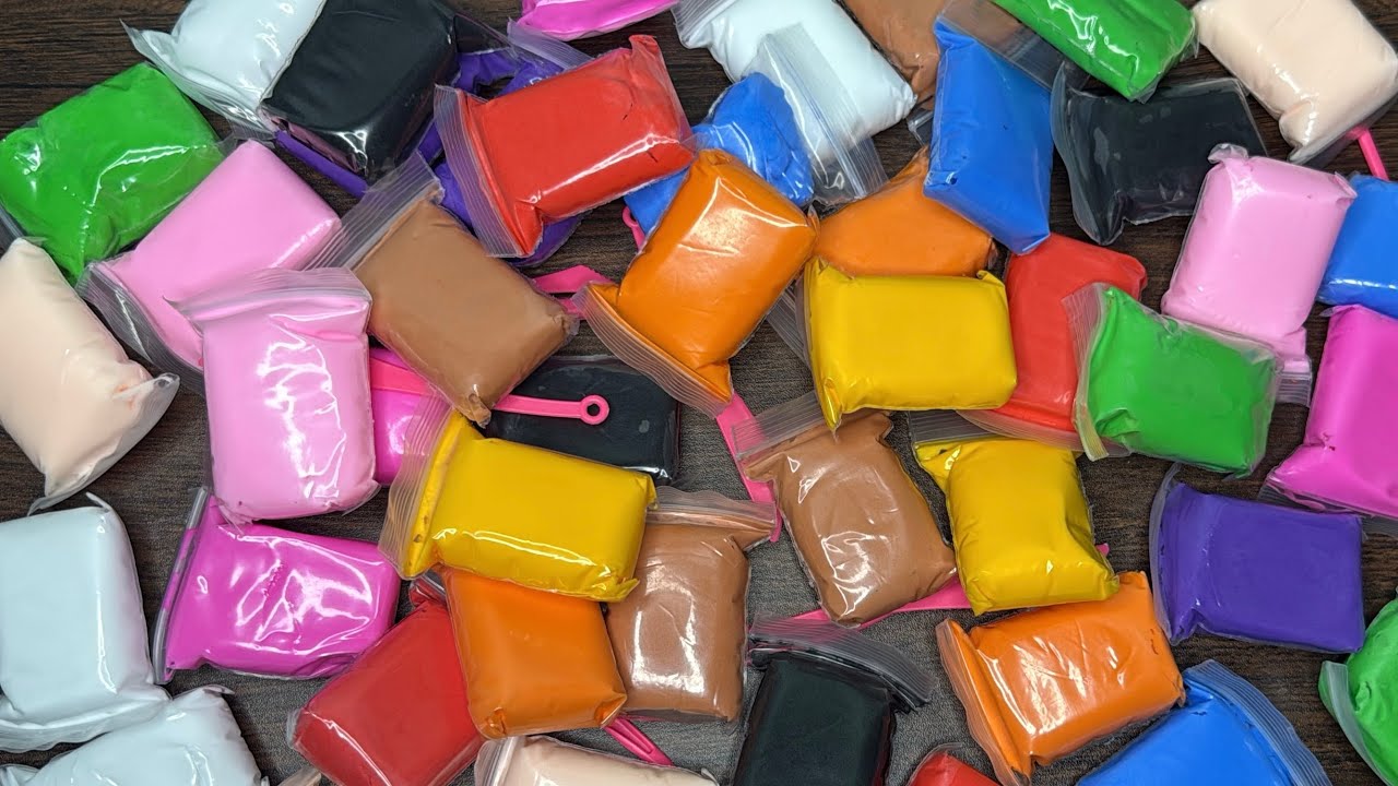 Satisfying ASMR sound 35 colors super clay unboxing and mixing |unboxing super clay|mixing superclay