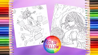 Adult Coloring Book - Coloring Anime Girls - Oddly Satisfying Anime Coloring Pages - Color Mellow