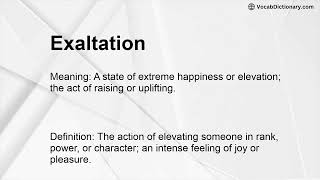 Exaltation Meaning