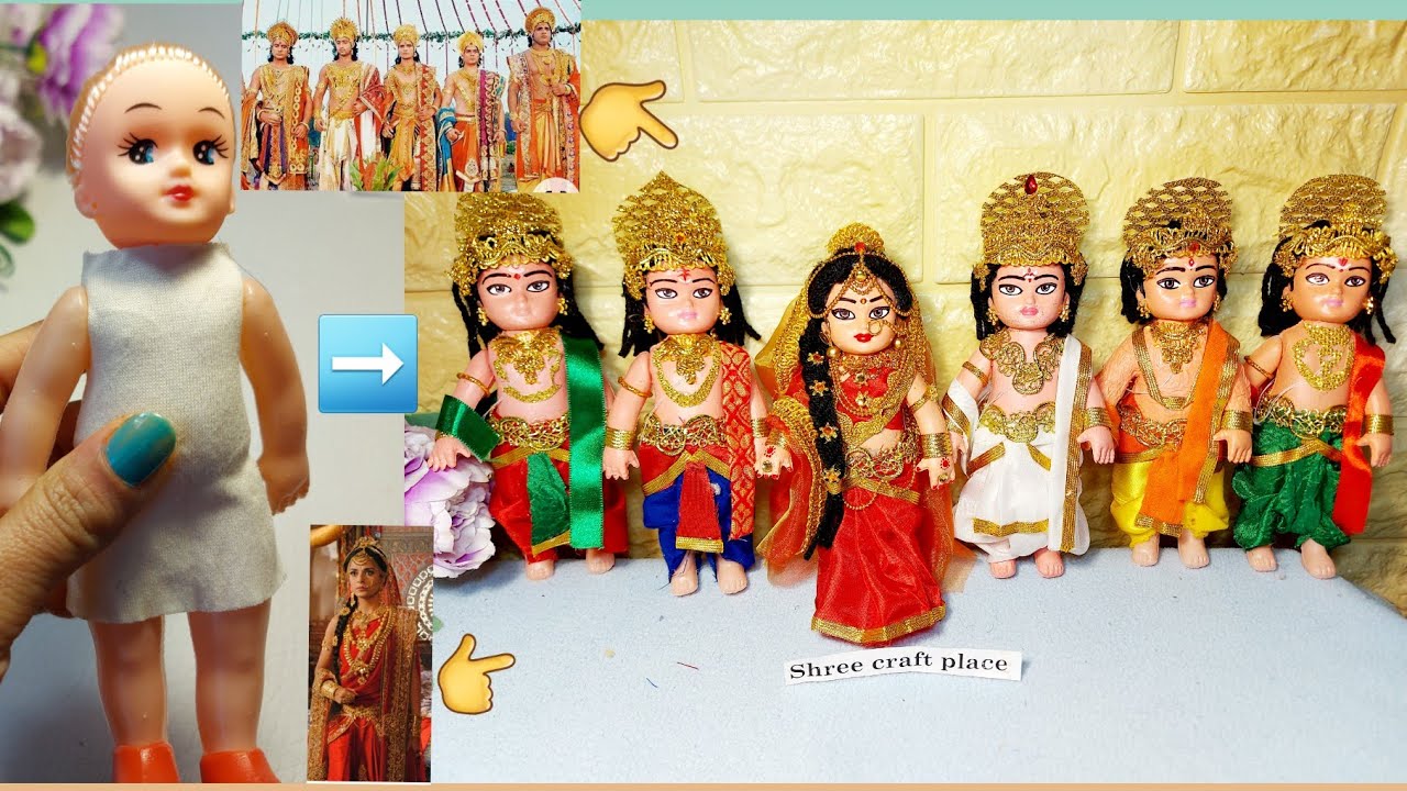 Pandavs n Draupadi from dolls/Inspired from Tv serial महाभारत Starplus.