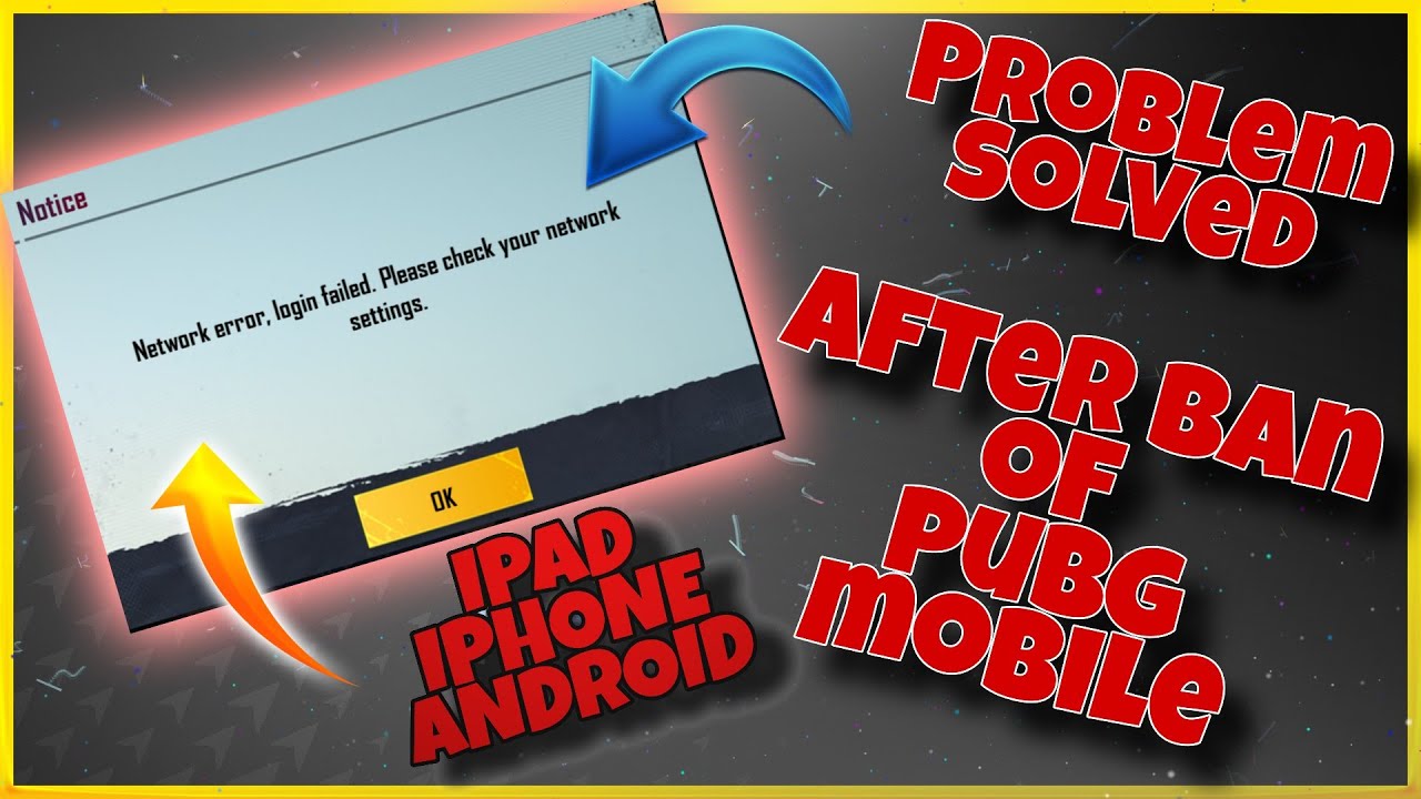 How to fix network error login failed in pubg mobile after ban | ipad | iphone | android | in 2 min