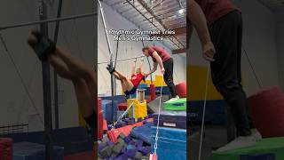 Rhythmic Gymnast Tries Men’s Gymnastics 😂 #Gymnast #Olympics #Sports #Calisthenics #Fail #Fails #D1