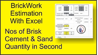 BrickWork Estimation Excel Sheet