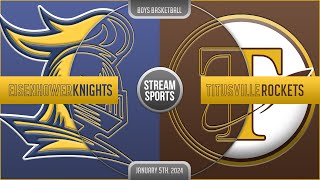Titusville Rocket Boys Basketball vs the Eisenhower Knights - Friday, January 5, 2024.