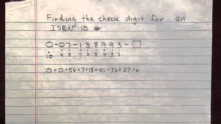 ISBN number check digit # 2