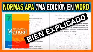 NORMAS APA 7MA EDICIÓN EN WORD (Bien explicado)