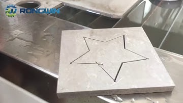 The Waterjet Cutting Machine 4/ 5 axis head cutting marble, Cutting head with Drilling Function