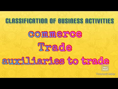 Commerce, trade, auxiliary to trade (classification of business activities) class 11