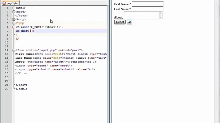 PHP Lesson 29 - Using the EMPTY Function for Required Fields