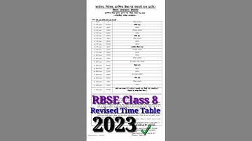 Rbse class 8 revised time table 2023 exam ● rajasthan board Class-8 new time table for 2023 exam