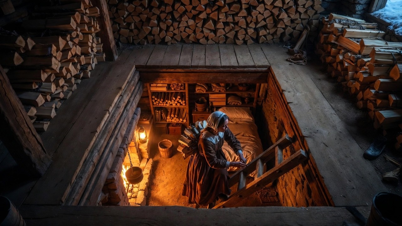 Casted Out, She Hid Her Cabin Shelter Underneath a Woodshed—Until The Coldest Ice Blizzard Hit Them
