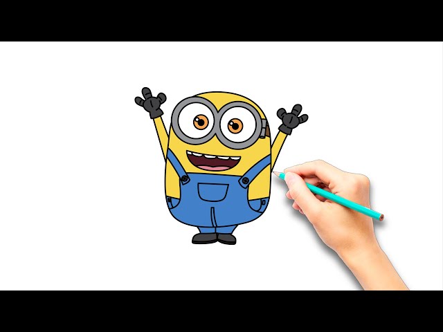 Easy to draw a Minion - Christmas drawing - Easy drawings