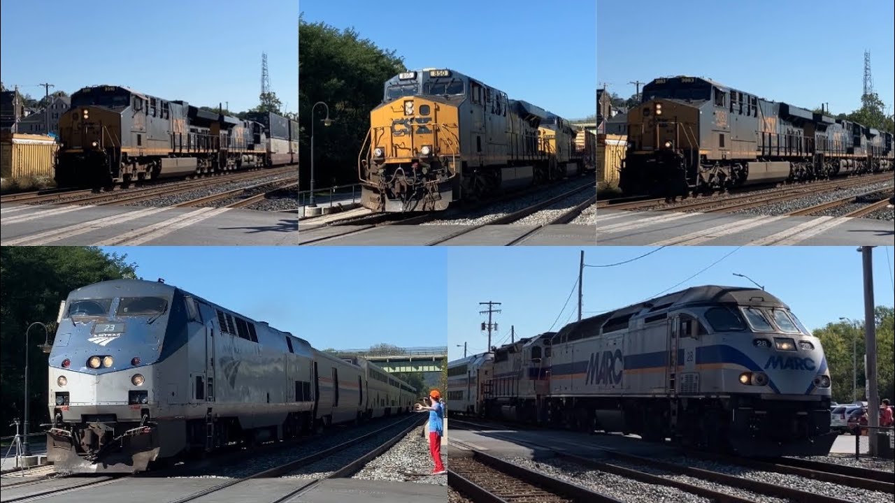 CSX M422, M372, E750, Amtrak P030 & MARC Brunswick Line Excursion Train ...