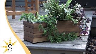 Sunnydaze Rectangular Wood Planter Box with Plastic Liner - Color Options - TAM-307