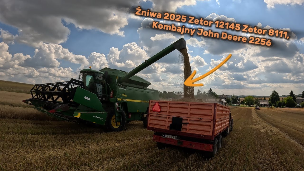 Żniwa 2025 Zetor 12145&Zetor 8111, Kombajny John Deere 2256