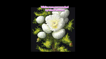 A White Rose Surrounded By Black Roses وردة بيضاء محاطة بورد اسود 